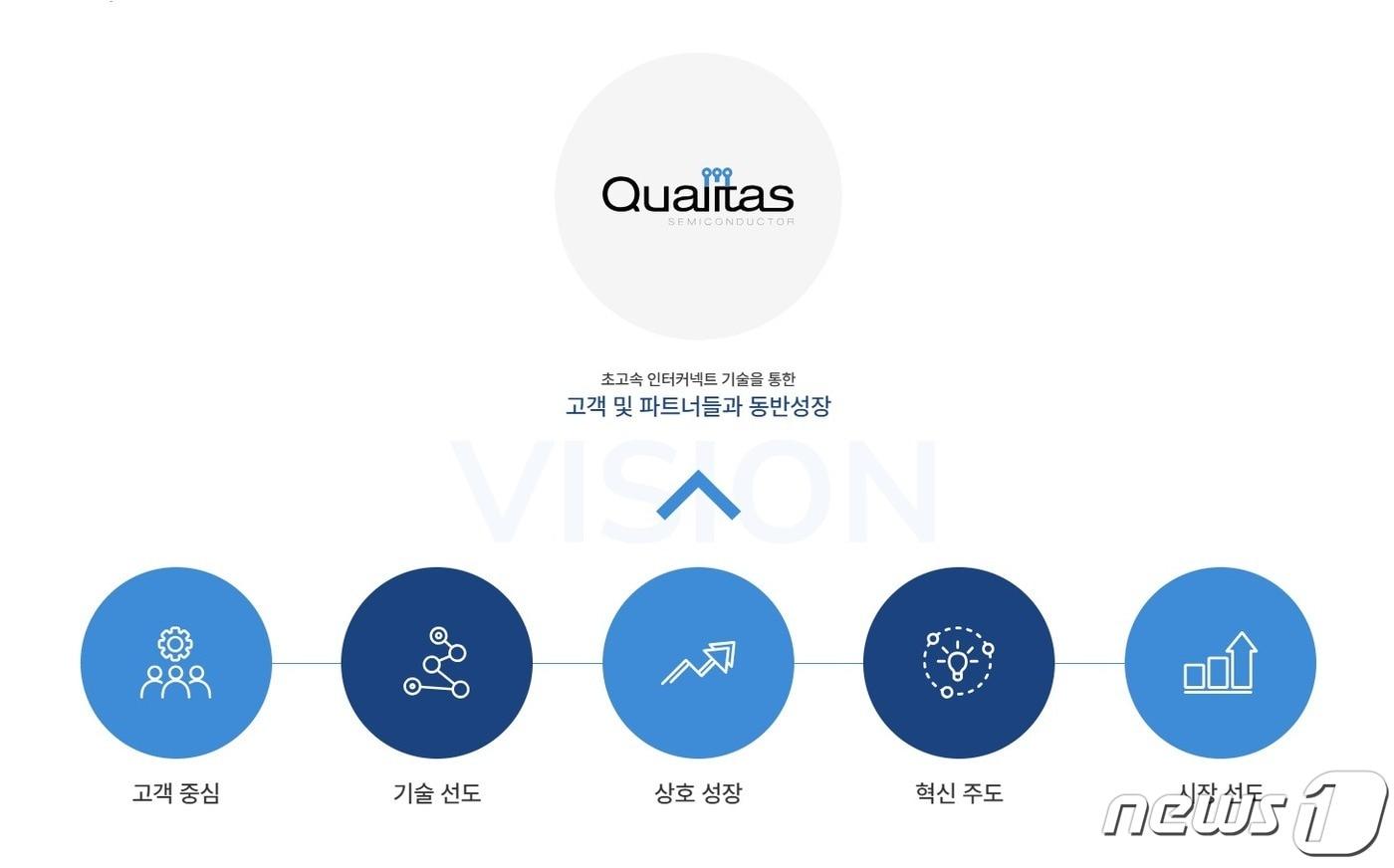 퀄리타스반도체 비전 설명&#40;퀄리타스반도체 홈페이지 갈무리&#41;