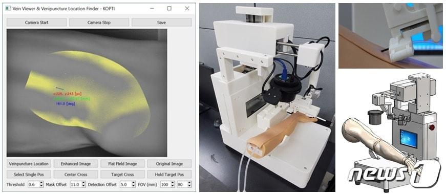정맥 영상 가이딩 기술을 이용한 고정밀 자동 채혈 로봇&#40;한국광기술원 제공&#41;/뉴스1 
