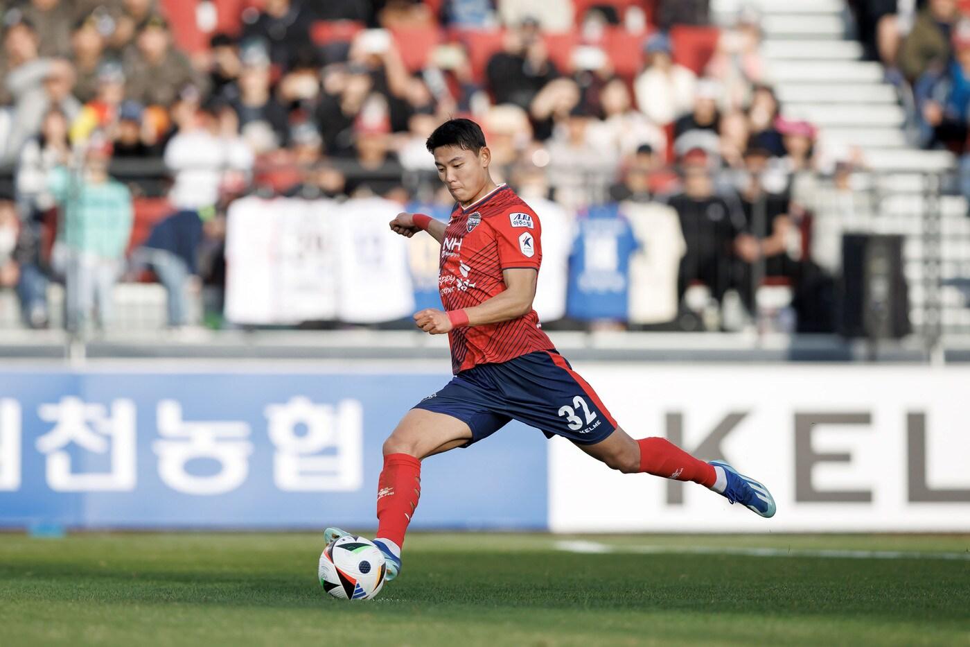 K리그1 6라운드 최우수 선수&#40;MVP&#41;로 선정된 김천 상무의 정치인.&#40;한국프로축구연맹 제공&#41;