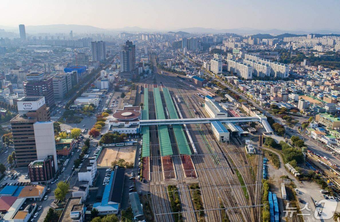 광주시는 광주역~광주송정역까지 14km 구간 지하화 사업을 추진한다. 사진은 광주역 일대 전경.&#40;광주시 제공&#41;2024.5.13/뉴스1 