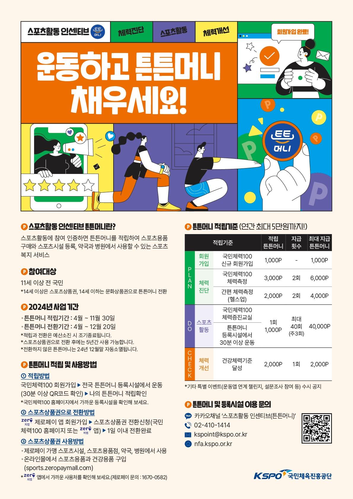 국민체육진흥공단이 &#39;튼튼머니&#39; 스포츠활동 인센티브 사업을 추진한다.&#40;kspo 제공&#41; 