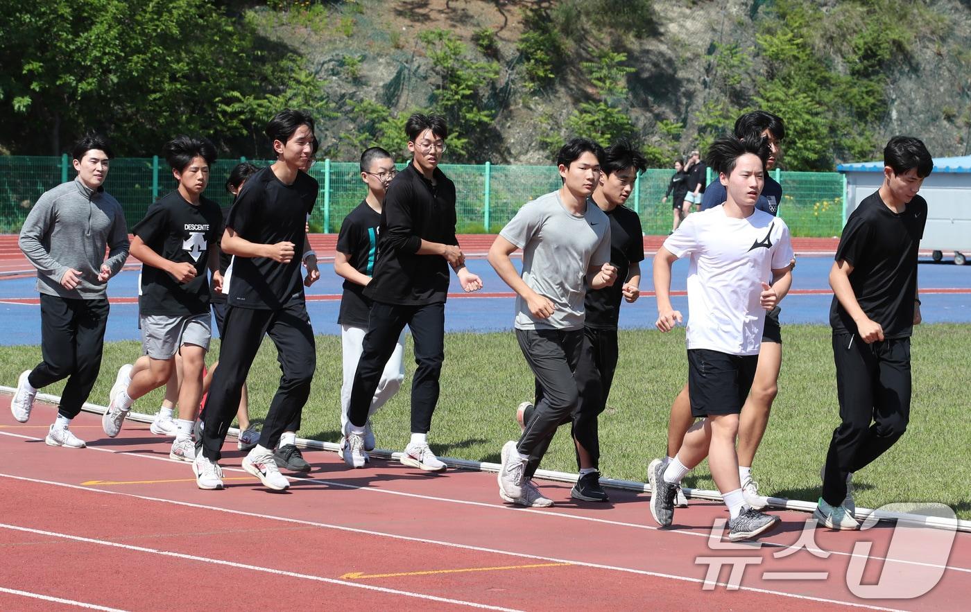 전국소년체육대회를 앞두고 훈련하는 중학교 학생선수들. &#40;사진은 기사 내용과 무관함&#41; / 뉴스1 ⓒ News1 김기태 기자