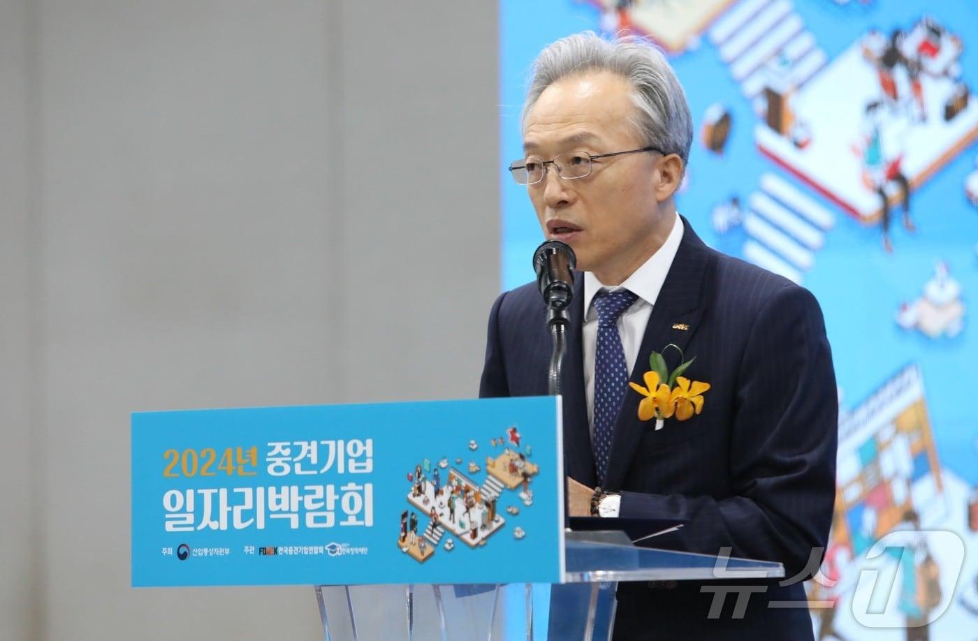 최진식 한국중견기업연합회 회장이 발언하고 있다.&#40;한국중견기업연합회 제공&#41; 