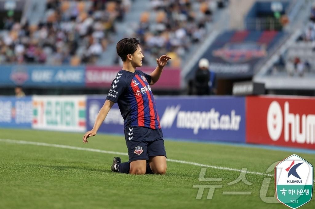 수원FC의 이승우. &#40;한국프로축구연맹 제공&#41;