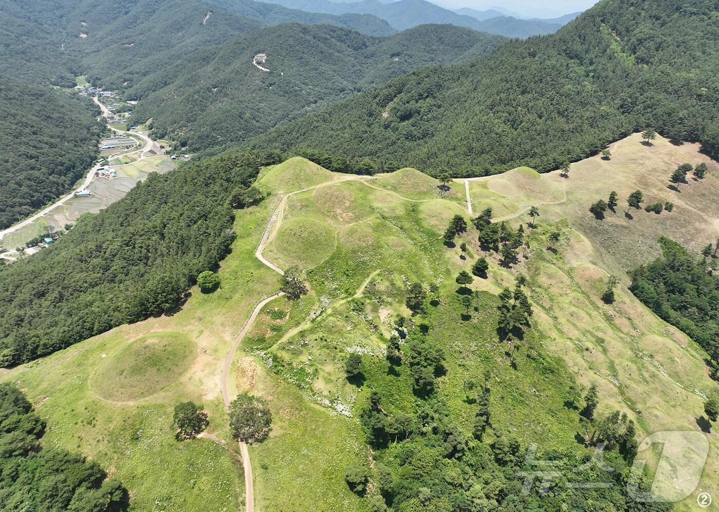 고령 지산동 고분군 5호분 원경. 고령군 제공