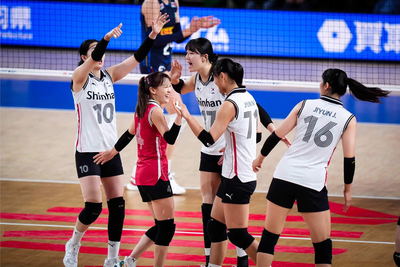 여자 배구 대표팀이 VNL에서 이탈리아에게 완패했다. &#40;FIVB 홈페이지&#41;