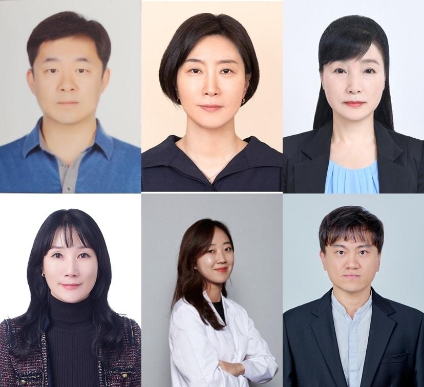 상단 좌측부터 전상진 LG화학 연구위원, 박미라 삼성전자 수석연구원, 이순이 에너지절감사업 연구소장. 하단 좌측부터 정혜선 LG전자 연구위원, 김수지 코스맥스 책임연구원, 조호용 두산에너빌리티 수석