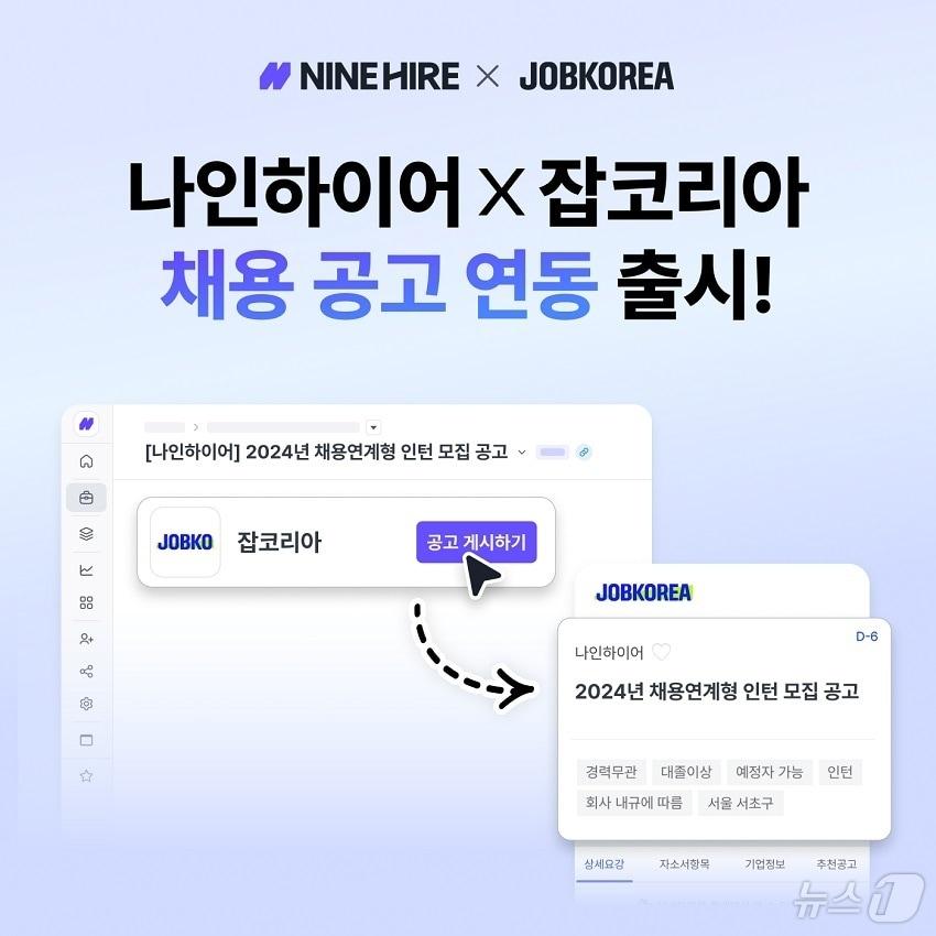 나인하이어, 잡코리아와 채용 공고 연동 서비스 제공&#40;잡코리아 제공&#41;