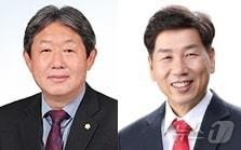 홍성두&#40;왼쪽&#41;, 노영도 의원&#40;군의회 제공&#41;.