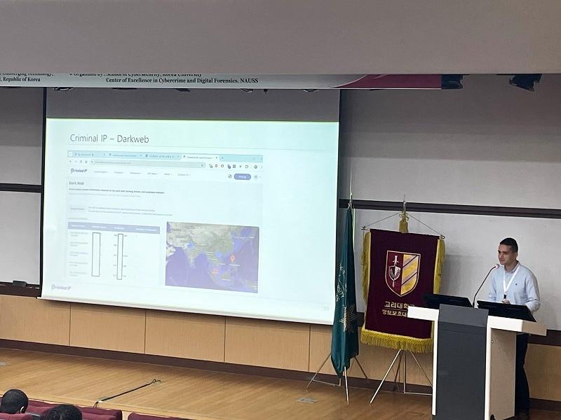 크리미널 IP다크웹 인텔리전스를 소개하는 아흐메드 모바시르&#40;Ahmed Mobasher&#41; 에이아이스페라 해외 비즈니스 매니저 / 사진=에이아이스페라 제공