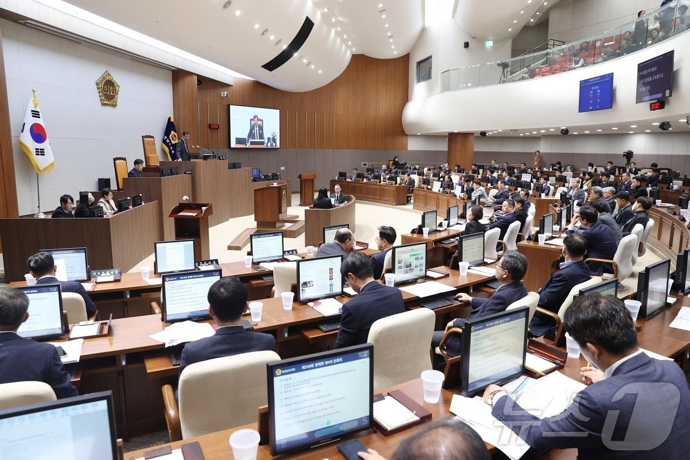 충남도의회 본회의 모습. /뉴스1