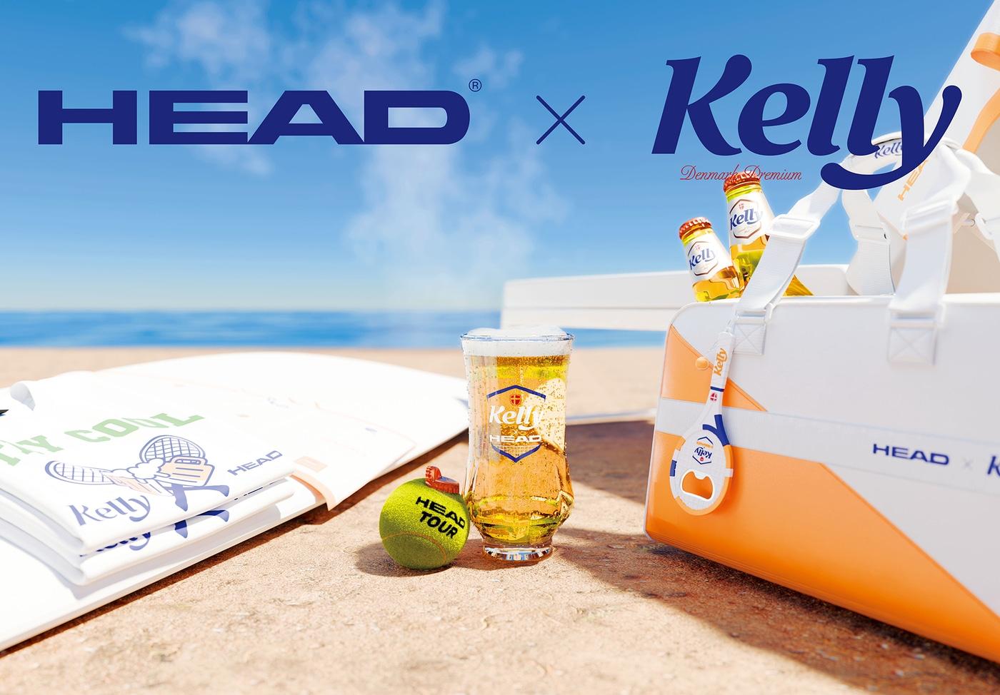 헤드&#40;HEAD&#41;는 맥주 브랜드 켈리&#40;Kelly&#41;와 만나 무더운 여름을 시원하게 해줄 이색 컬래버레이션을 선보인다.&#40;헤드제공&#41;