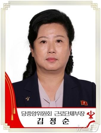 &#40;평양 노동신문=뉴스1&#41; =근로단체부 부장으로 임명된 김정순. [국내에서만 사용가능. 재배포 금지. DB 금지. For Use Only in the Republic of Korea. Redistribution Prohibited] rodongphoto@news1.kr