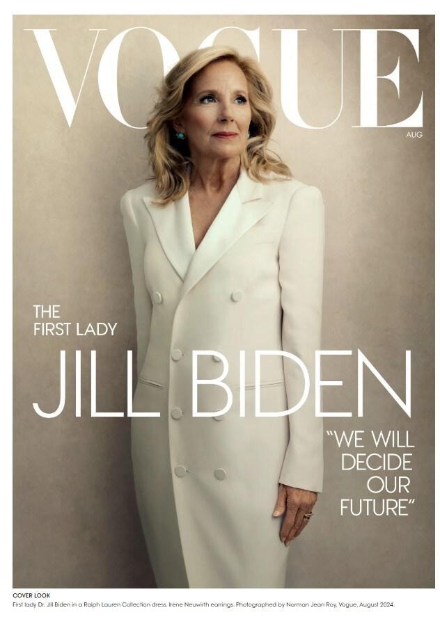 조 바이든 미국 대통령의 부인 질 바이든 여사가 패션잡지 &#39;보그&#39;의 8월 표지 모델로 등장했다. &#40;보그 홈페이지 화면 갈무리&#41; 2024.07.02/뉴스1