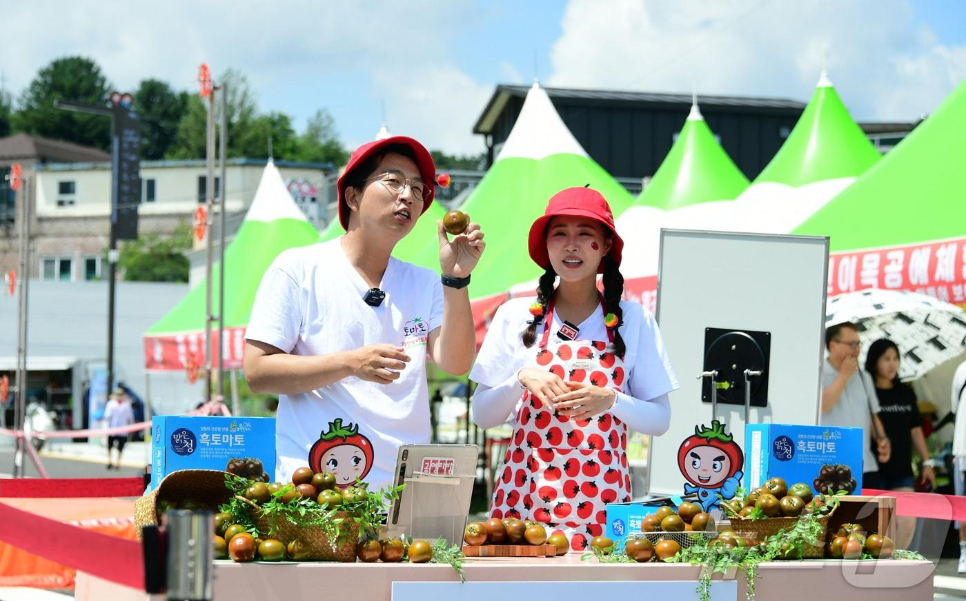  화천토마토 라이브 방송 모습.&#40;화천군 제공&#41;