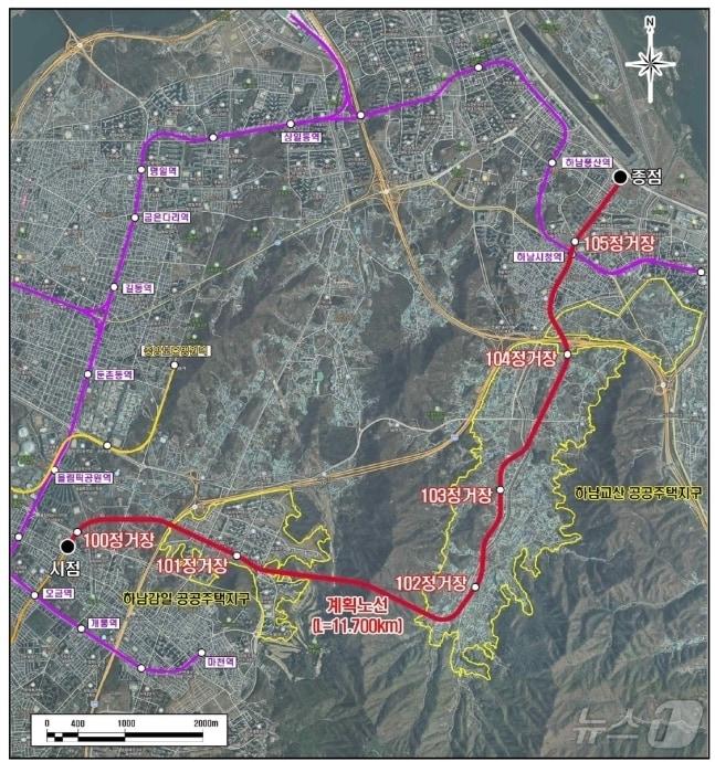  송파하남선 계획 노선도&#40;송파구 제공&#41;
