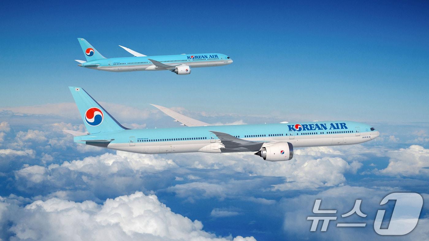 대한항공 보잉 B777-9&#40;아래&#41;, B787-10. &#40;대한항공 제공&#41; 2024.7.22/뉴스1 ⓒ News1 유승관 기자