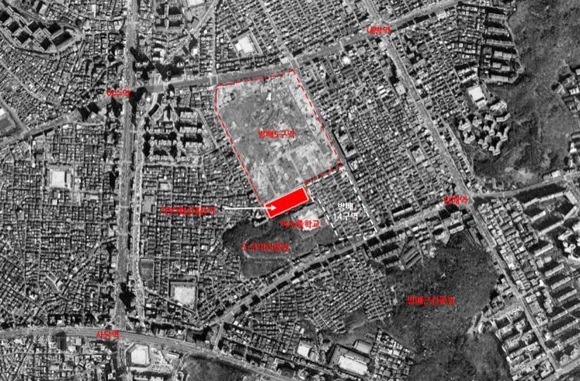 방배5구역 기부채납 부지 위치도&#40;서울시 제공&#41;.