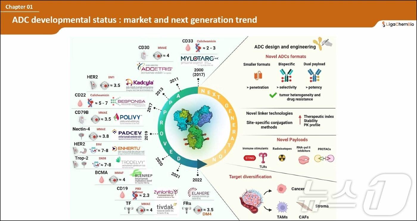 항체약물접합체&#40;ADC&#41; 약물 종류와 개발 전망.&#40;리가켐바이오사이언스 제공&#41;/뉴스1 ⓒ News1