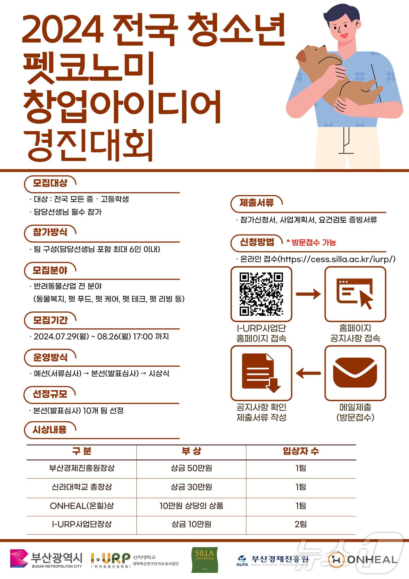 &#39;2024년 전국 청소년 펫코노미 창업아이디어 경진대회&#39; 포스터. &#40;신라대 제공&#41;