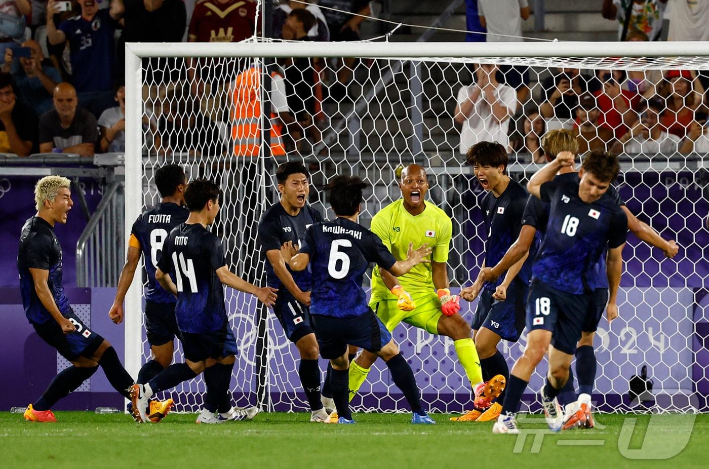 일본 올림픽 축구 대표팀이 28일 말리와의 2024 파리 올림픽 조별 예선 2차전에서 1-0으로 승리했다. ⓒ 로이터=뉴스1 ⓒ News1 원태성 기자