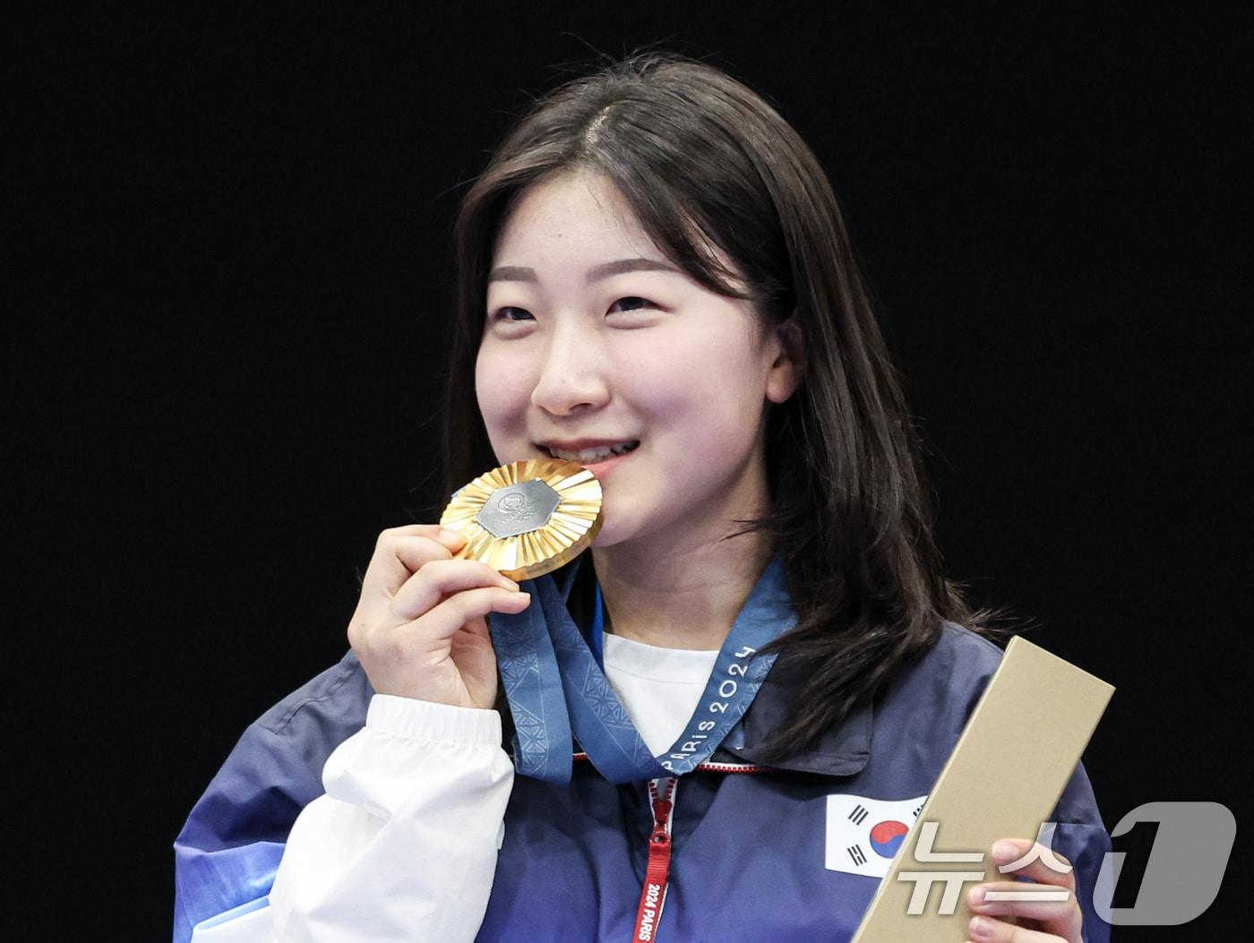 하계 올림픽 100번째 금메달 주인공이 된 대한민국 사격 대표팀 반효진/뉴스1 ⓒ News1 이동해 기자