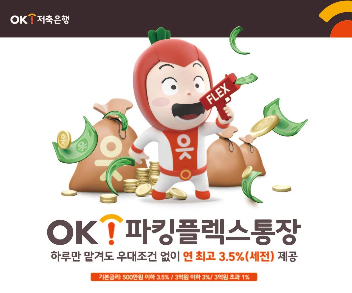 OK저축은행은 &#39;OK파킹플렉스통장&#39;을 리뉴얼 출시했다고 밝혔다.&#40;OK저축은행 제공&#41;