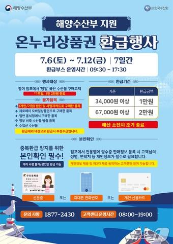 7월 농수산물도매시장 온누리상품권 환급행사 홍보물&#40;청주시 제공&#41;.2024.7.5/뉴스1