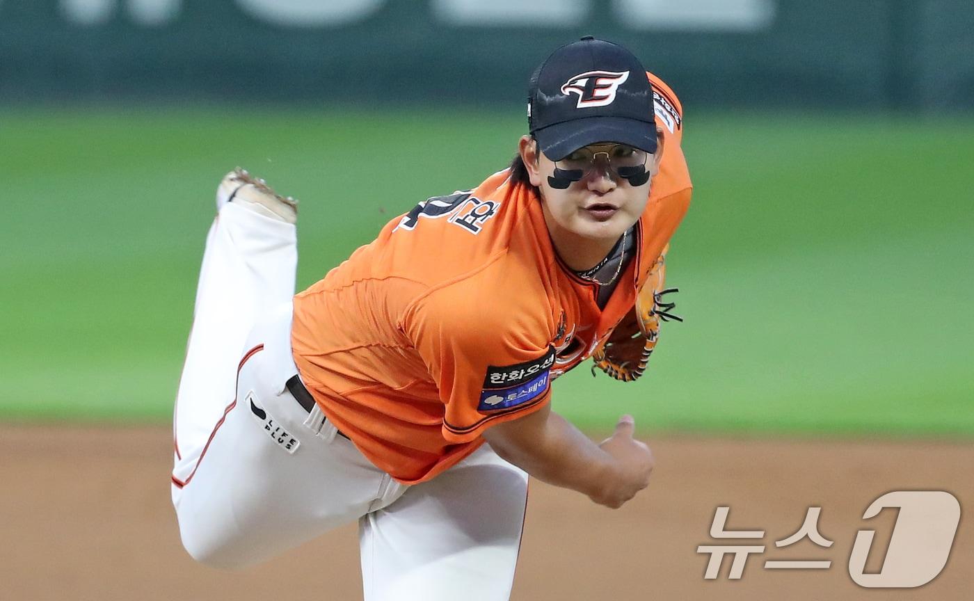 5일 오후 인천시 SSG랜더스필드에서 열린 프로야구 ‘KBO 올스타 프라이데이’ 퓨처스 올스타전 북부리그와 남부리그의 경기에서 북부 김서현이 6회말 역투하고 있다. 2024.7.5/뉴스1 ⓒ News1 이승배 기자