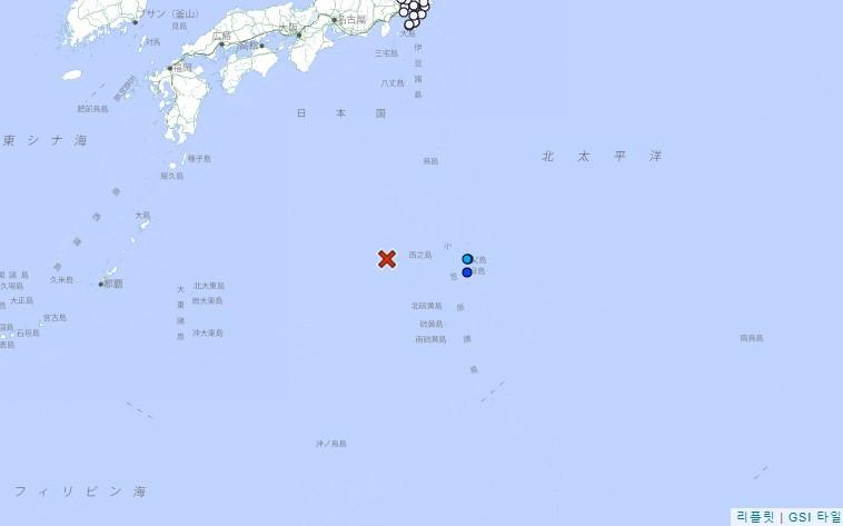 일본 기상청은 8일 오전 5시 2분&#40;한국시간&#41; 일본 시즈오카현 하마마쓰시 남쪽 855km 해역에서 규모 6.3의 지진이 발생했다고 밝혔다. 사진은 일본 기상청 자료 화면 캡처.