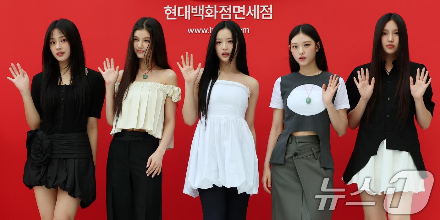 걸그룹 뉴진스 민지&#40;왼쪽부터&#41;, 다니엘, 하니, 해린, 혜인. 2024.8.1/뉴스1 ⓒ News1 김진환 기자