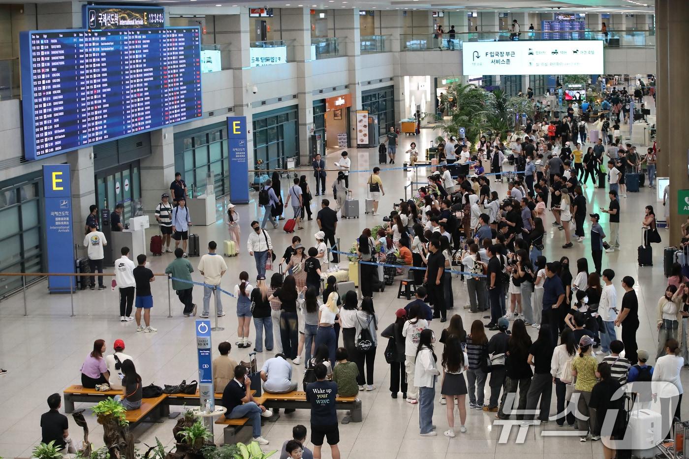 인천국제공항 입국장이 여행객으로 붐비고 있다. 2024.8.18/뉴스1 ⓒ News1 박세연 기자