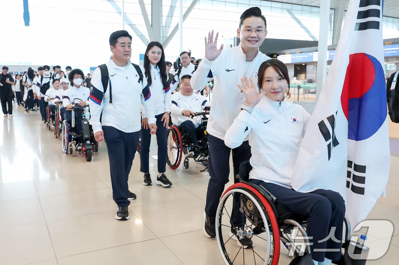 대한민국 파리 패럴림픽 출전 선수단/뉴스1 ⓒ News1 민경석 기자