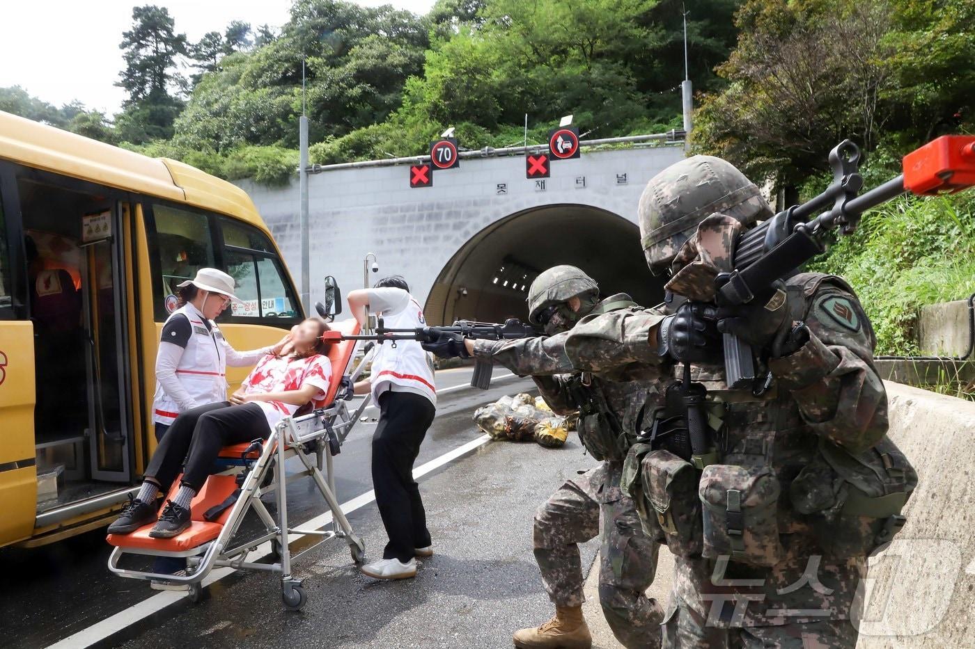 육군 제31보병사단 장병들이 21일 2024 을지연습&#40;UFS/TIGER&#41; 일환으로 전남 장성 못재터널일대에 훈련을 하고 있다.&#40;31사단 제공&#41; 2024.8.21/뉴스1 ⓒ News1