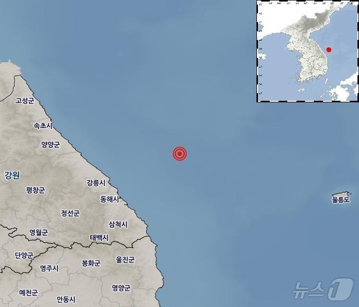 25일 오후 11시 28분 10초 강원 동해시 북동쪽 60㎞ 해역에서 규모 3.0의 지진이 발생했다.
