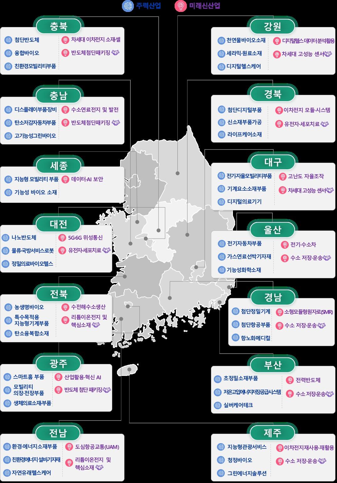 지역혁신선도기업육성 사업의 지역주력산업 인포그래픽.&#40;중소벤처기업부 제공&#41;