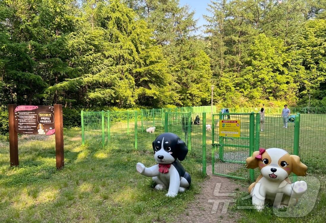 산음휴양림 반려견 놀이터 출입구&#40;산림청 국립자연휴양림관리소 제공&#41;/뉴스1