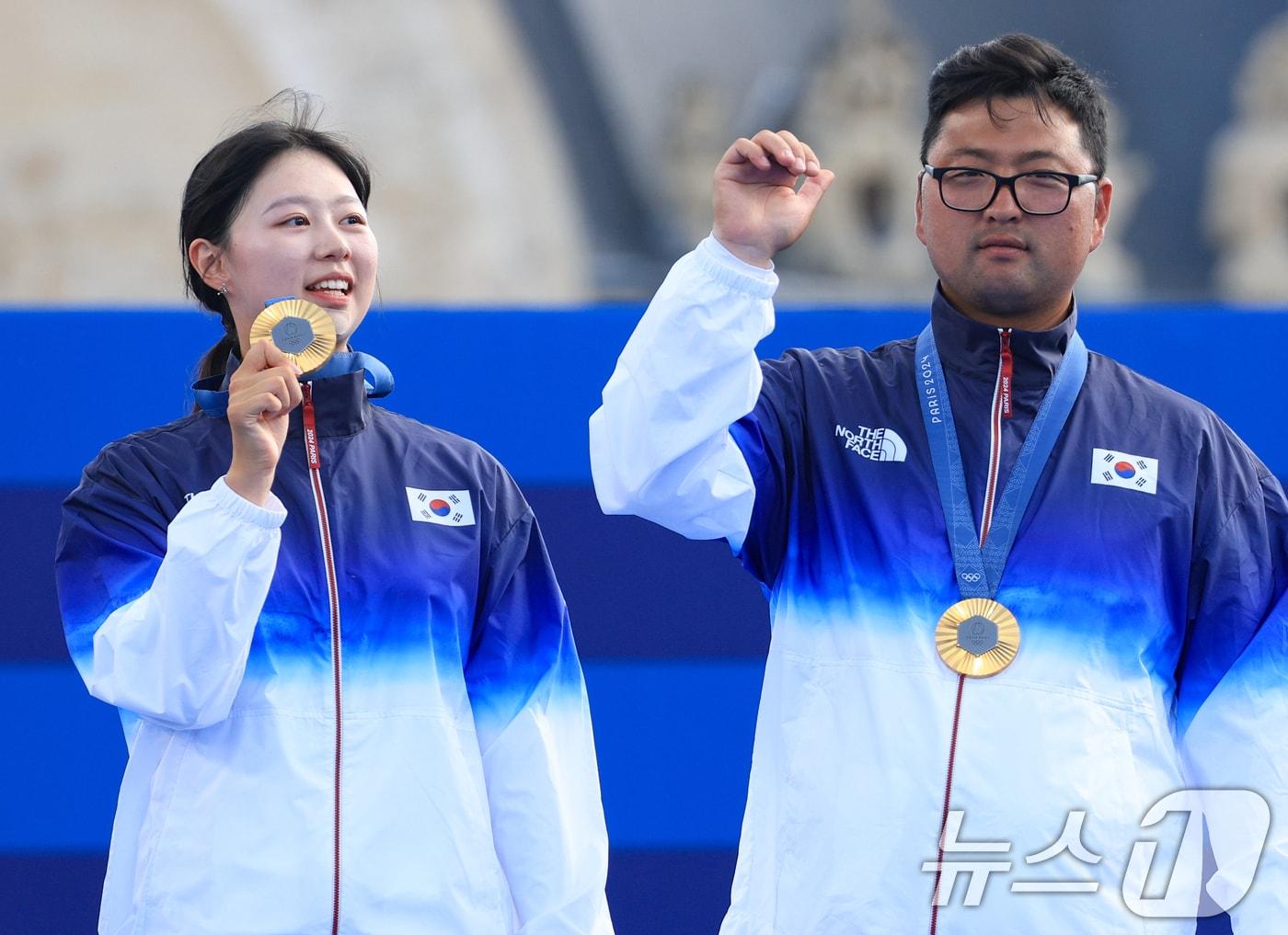 대한민국 양궁 대표팀 김우진, 임시현 /뉴스1 ⓒ News1 박정호 기자