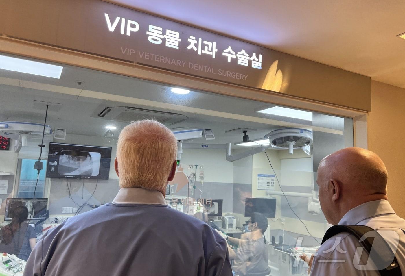 피어프리 관계자들이 29일 서울 강남구 VIP동물의료센터 청담점을 둘러보고 있다&#40;VIP동물의료센터 제공&#41;. ⓒ 뉴스1