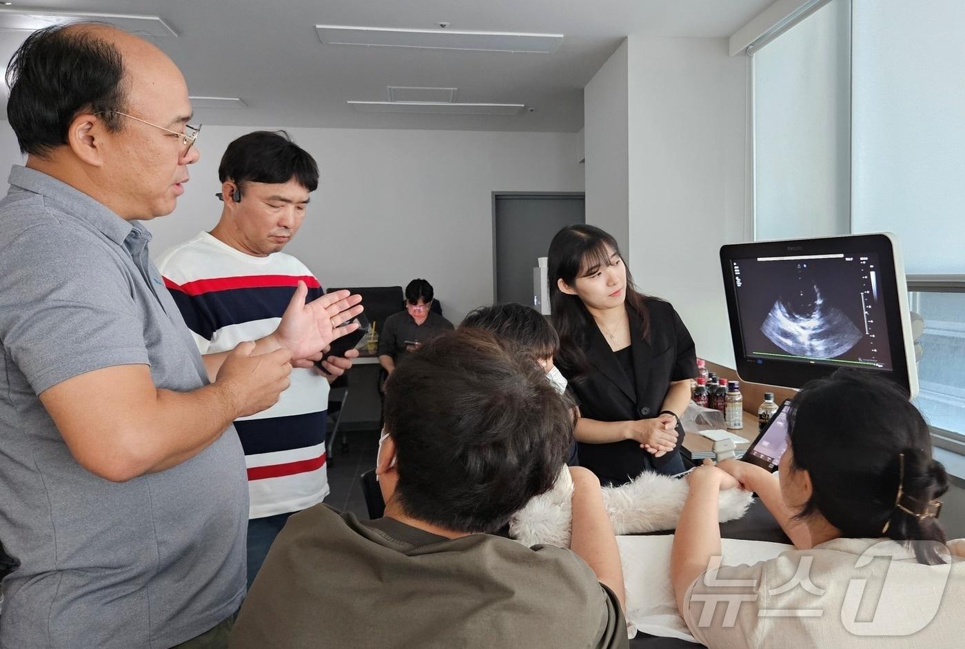 4일 인천 계양구 스카이동물메디컬센터에서는 반려동물 초음파 교육이 진행됐다. ⓒ 뉴스1 최서윤 기자