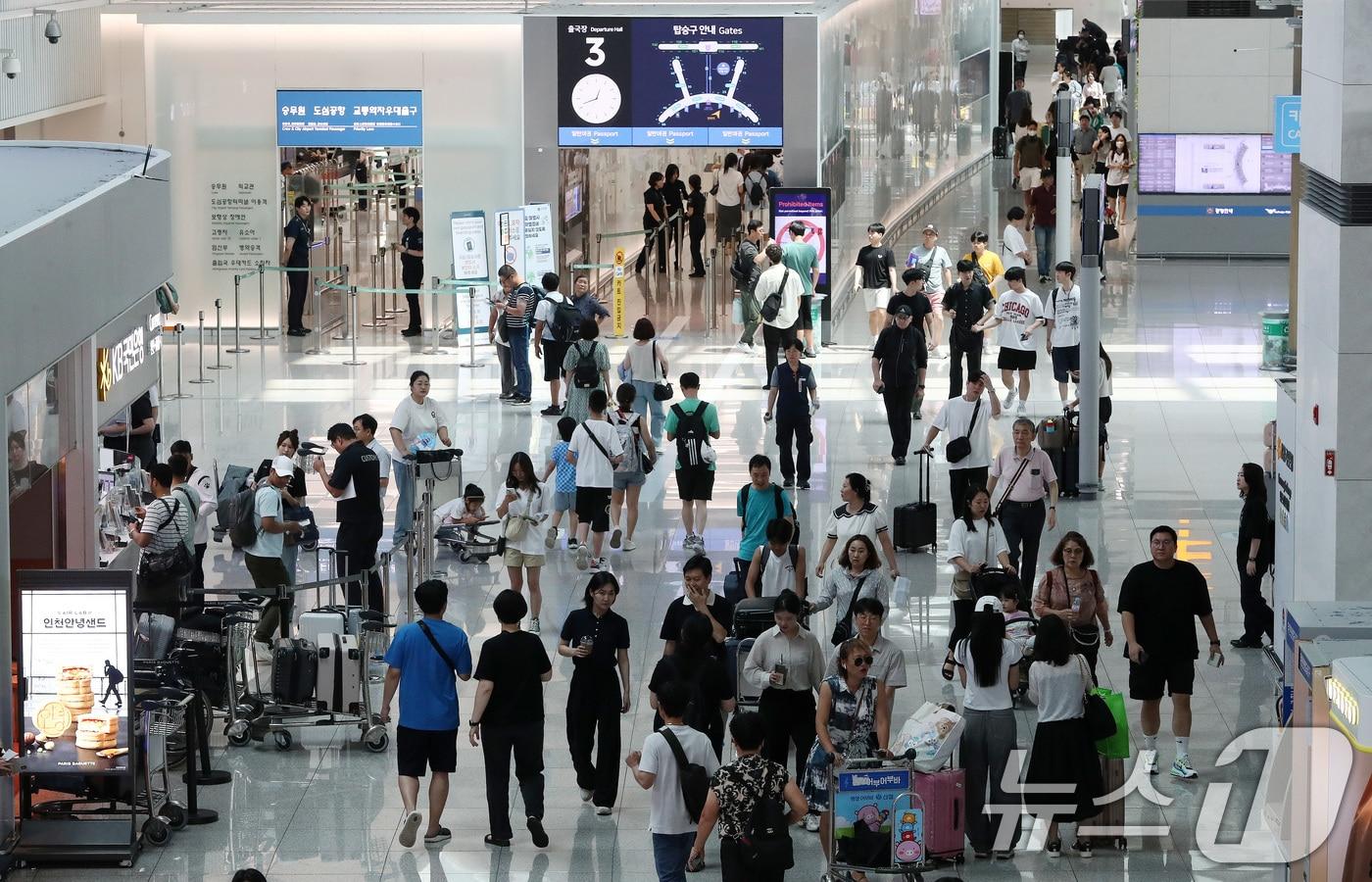 여름 휴가철인 5일 인천국제공항 출국장. 2024.8.5/뉴스1 ⓒ News1 박세연 기자