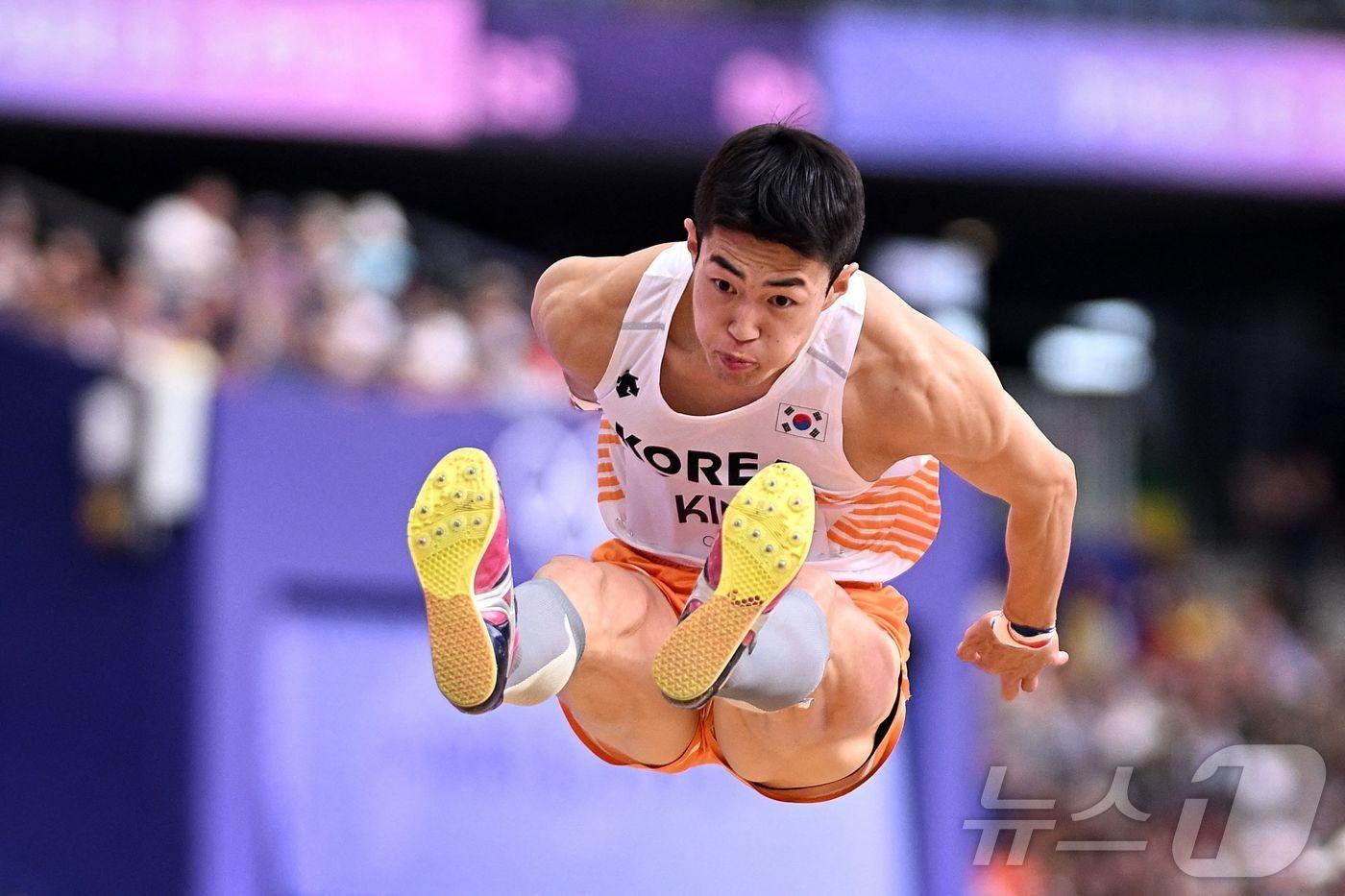 한국 세단뛰기 대표 김장우. ⓒ AFP=뉴스1