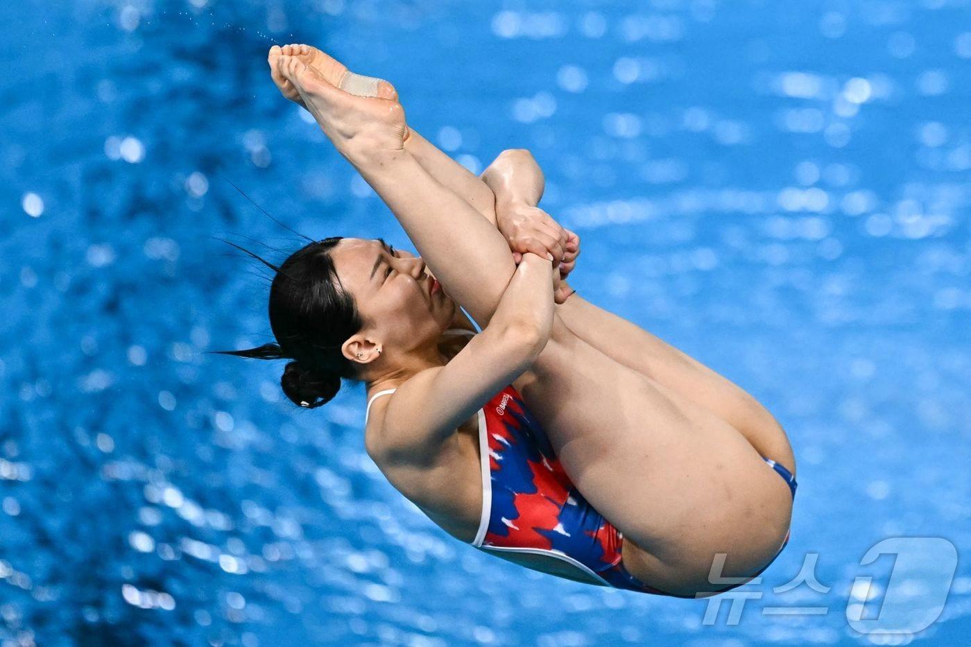 김수지가 2024 파리 올림픽 다이빙 3m 경기에서 결승 진출이 무산됐다. ⓒ AFP=뉴스1