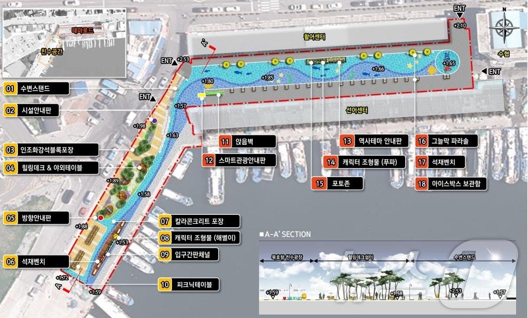 동해시, 묵호항 친수공간 조성 2단계 사업 조감도.&#40;동해시 제공&#41; 2024.8.9/뉴스1