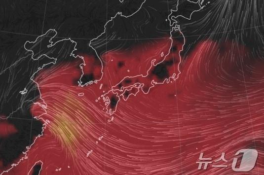 불쾌지수로 물든 한반도. &#40;어스널스쿨 캡처&#41;2024.9.11/뉴스1