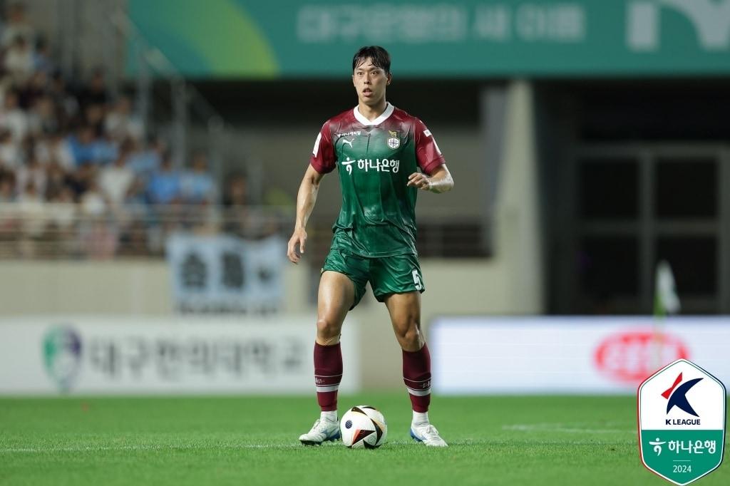 8월의 골 수상자로 선정된 대전 김재우&#40;한국프로축구연맹 제공&#41; 