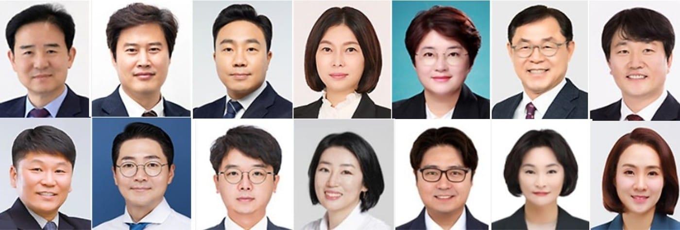 김포시의회 의원. 왼쪽 위부터 시계방향 김인수, 오강현, 배강민, 유영숙,김계순,김종혁,한종우,정영혜,김현주,이희성,유매희,권민찬,김기남,황성석 /뉴스1