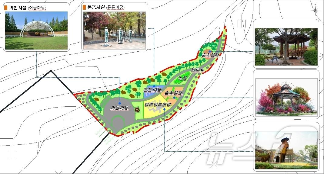 울산 북구 염포동 가재골 여가녹지조성사업 조성계획&#40;안&#41;도.&#40;북구청 제공&#41;