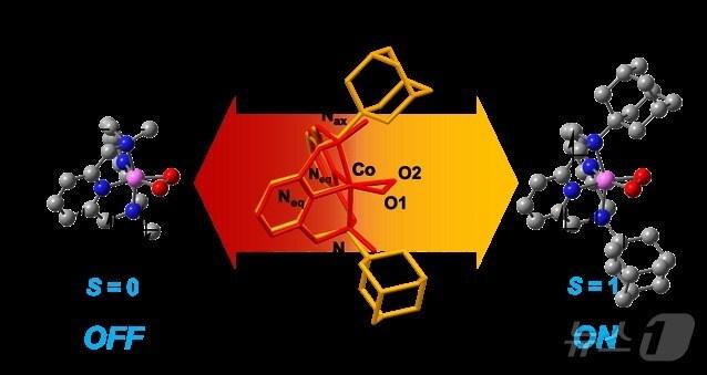 배위자가 다른 코발트-퍼옥소 종의 다른 스핀 상태와 이의 나이트릴 활성 반응 모식도. &#40;UNIST 제공&#41;