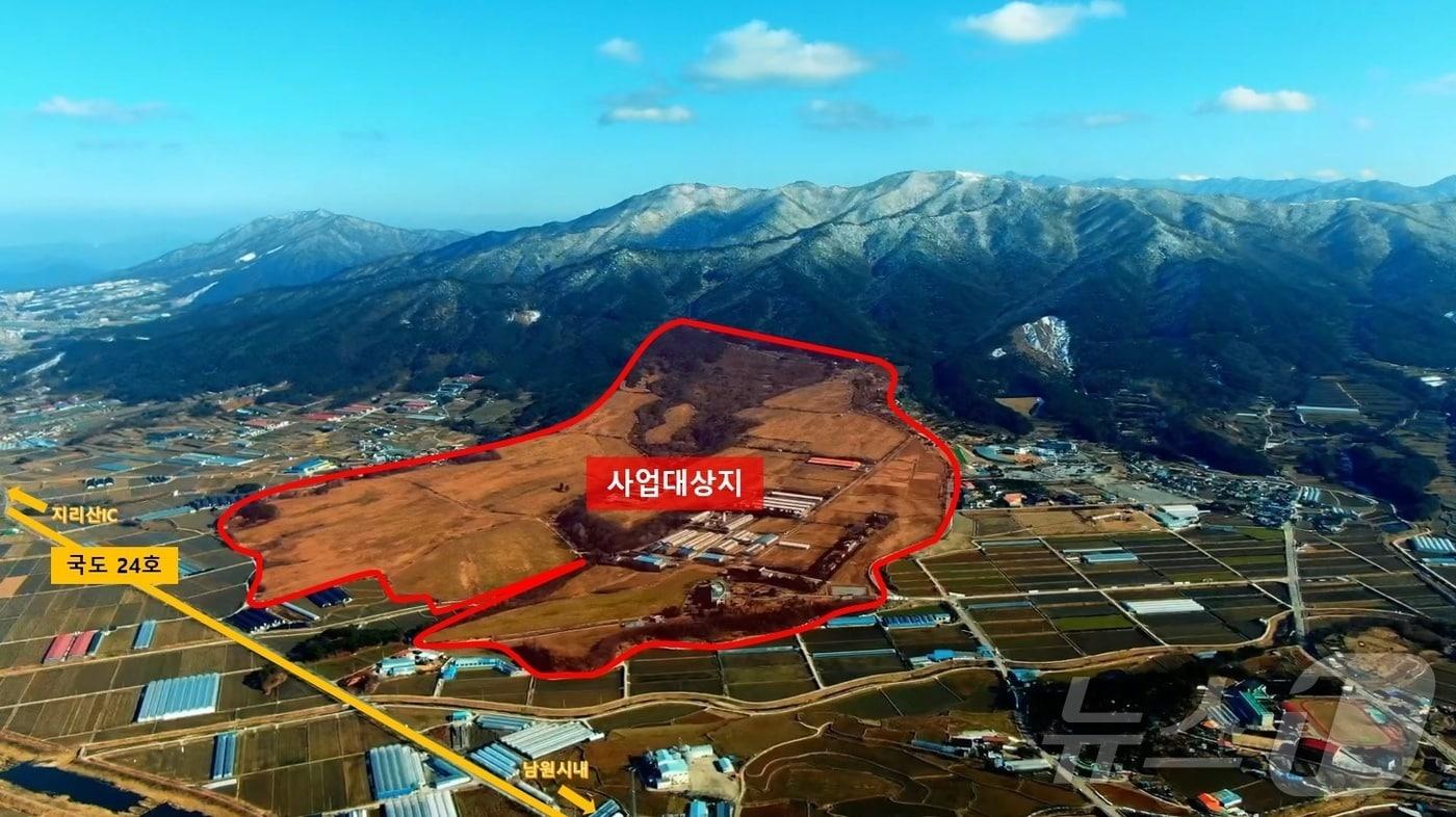 제2중앙경찰학교 부지 공모 3배수에 오른 전북자치도 남원시 운봉읍 소재 사업대상지 위치도.&#40;남원시 제공&#41;/뉴스1